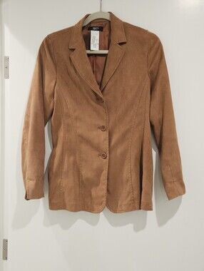 Phillip Adec Camel Suede-Look Blazer Jacket